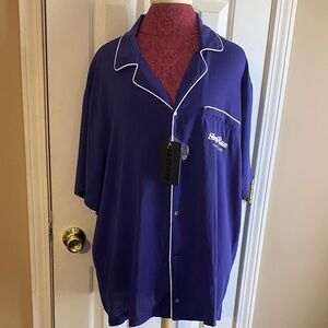 Raw Gear Deep Blue Button-Up Shirt by Raw GearXL Sleep Shirt